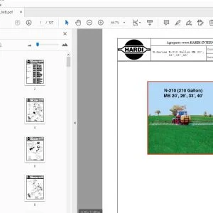 Hardi N-210 (210 Gallon) MB 20',26',33',40' Parts Manual - PDF