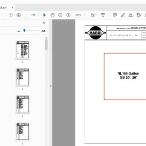 Hardi NL105 Gallon SB 20',26' Parts Manual - PDF