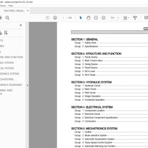 Hyundai HX210HD, HX220HD Crawler Excavator Service Manual