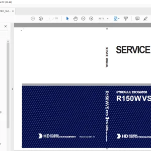 Hyundai Hydraulic Excavator R150WVS PRO SERVICE MANUAL - PDF