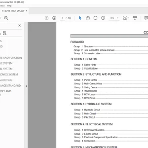 Hyundai Hydraulic Excavator R150WVS PRO SERVICE MANUAL