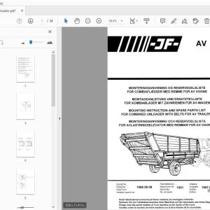 JF AV Unloader Parts Manual - PDF