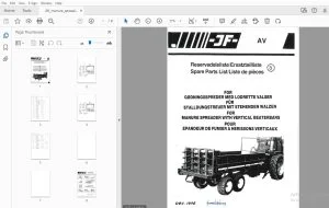 JF MANURE SPREADER WITH VERTICAL BEATERBARS PARTS MANUAL - PDF