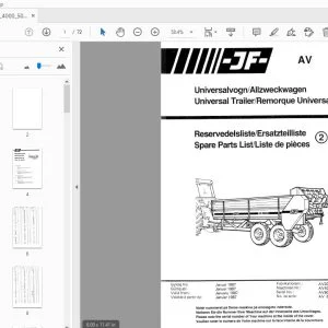 JF Stoll AV 3000/4000/5000/6000 Universal Trailer Parts Manual - PDF