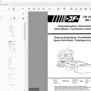 JF Stoll CM 1650 MK 2 Drum Mower Parts Manual 1995 - PDF