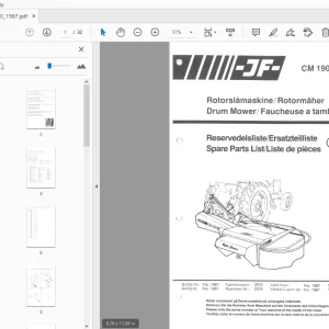 JF Stoll CM 1900 Drum Mower Spare Parts Manual PDF