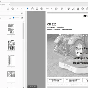 JF Stoll CM 225 Drum Mower Parts Manual - PDF