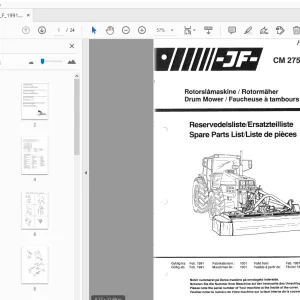 JF Stoll CM 2750 F Drum Mower Parts Manual 1991 - PDF
