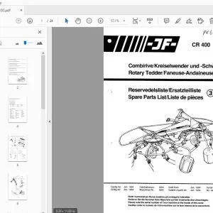 JF Stoll CR 400 Rotary Tedder Parts Manual - PDF