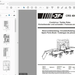 JF Stoll CRS 400 Tedder Rake Parts Manual - PDF