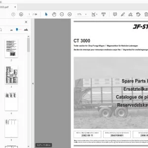 JF Stoll CT 3000 Trailer Section For Chop Forage Wagon Parts Manual - PDF