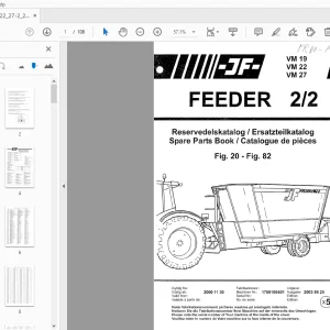 JF Stoll Diet Mixer Feeder 2/2 VM 19 VM 22 VM 27 Parts Manual - PDF