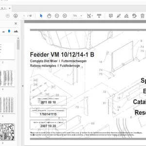 JF Stoll Diet Mixer Feeder VM 10/12/14-1 B Parts Manual - PDF