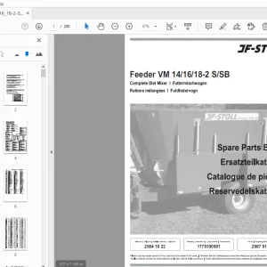 JF Stoll Diet Mixer Feeder VM 14/16/18-2 S/SB Parts Manual - PDF