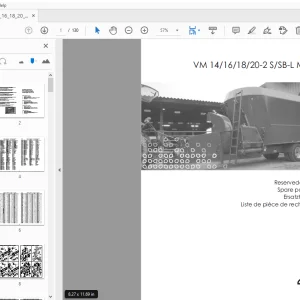 JF Stoll Diet Mixer Feeder VM 14/16/18/20-2 S/SB-L Multi Parts Manual - PDF