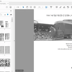 JF Stoll Diet Mixer Feeder VM 14/16/18/20-2 S/SB-L Multi Parts Manual - PDF