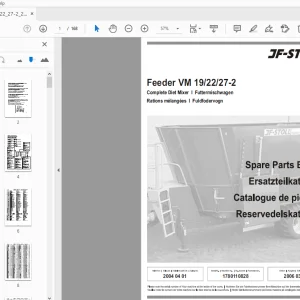 JF Stoll Diet Mixer Feeder VM 19/22/27-2 Parts Manual - PDF