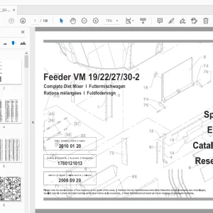 JF Stoll Diet Mixer Feeder VM 19/22/27/30-2 Parts Manual 2010 - PDF