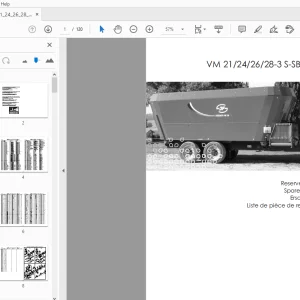 JF Stoll Diet Mixer Feeder VM 21/24/26/28-3 S-SB Multi Parts Manual - PDF
