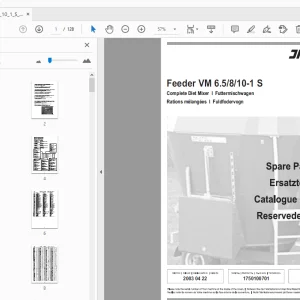 JF Stoll Diet Mixer Feeder VM 6.5/8/10-1 S Parts Manual - PDF