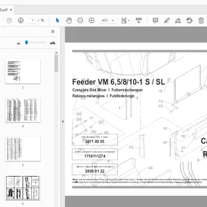 JF Stoll Diet Mixer Feeder VM 6,5/8/10-1 S/SL Parts Manual - PDF