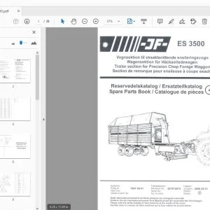 JF Stoll ES 3500 Trailer Section For Precision Chop Forage Waggon Parts Manual - PDF