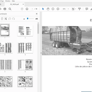 JF Stoll ES 3600 Forage Harvester Parts Manual - PDF