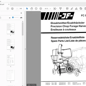 JF Stoll FC 80 Precision Chop Forage Harvester Parts Manual - PDF