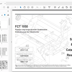 JF Stoll FCT 1050 Precision chop forage harvester Parts Manual - PDF