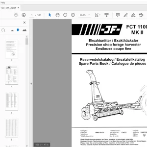JF Stoll FCT 1100 MK 2 Precision chop Forage Harvester Parts Manual - PDF