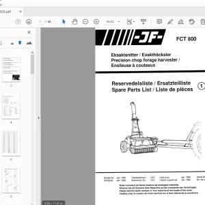 JF Stoll Forage Harvester FCT 800 Parts Manual - PDF