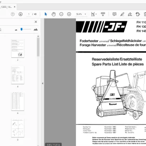 JF Stoll Forage Harvester FH 1100 FH 1300 FH 1450 Parts Manual - PDF