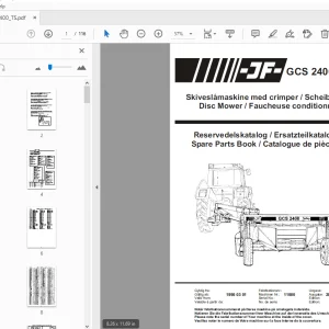JF Stoll GCS 2400 TS Disc Mower Parts Manual - PDF