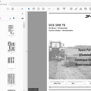 JF Stoll GCS 3200 TS Disc Mower Parts Manual  - PDF