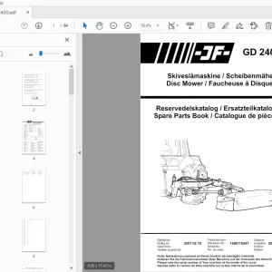 JF Stoll GD 2400 Disc Mower Parts Manual - PDF