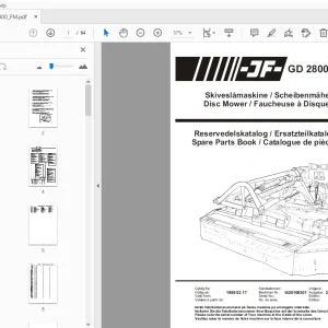 JF Stoll GD 2800 FM Disc Mower Parts Manual - PDF