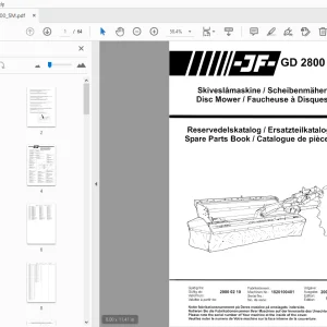 JF Stoll GD 2800 SM Disc Mower Parts Manual - PDF