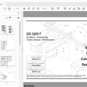 JF Stoll GD 3205 F Disc Mower Parts Manual - PDF