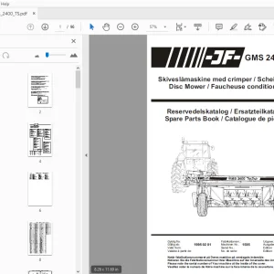 JF Stoll GMS 2400 TS Disc Mower Parts Manual - PDF
