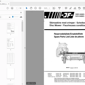 JF Stoll GMS 2400D/2800D GCS 2400D/2800D Disc Mover Parts Manual - PDF