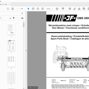JF Stoll GMS 2800 TS Disc Mower Parts Manual - PDF