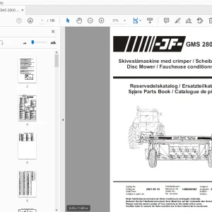 JF Stoll GMS 2800 TS Disc Mower Parts Manual 2001 - PDF
