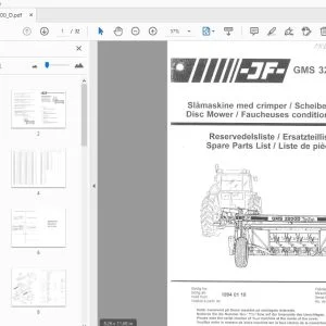 JF Stoll GMS 3200D Disc Mower Parts Manual - PDF