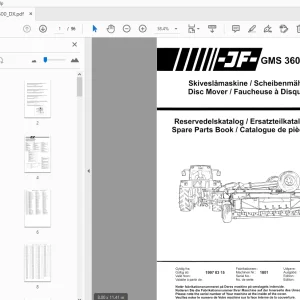 JF Stoll GMS 3600 DX Disc Mover Parts Manual - PDF