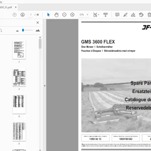 JF Stoll GMS 3600 Flex Disc Mower Parts Manual - PDF