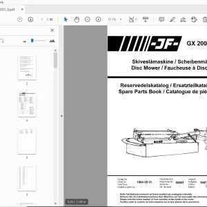 JF Stoll GX 2000S Disc Mower Parts Manual - PDF