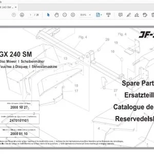 JF Stoll GX 240 SM Disc Mower Parts Manual - PDF