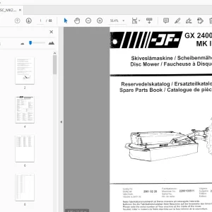JF Stoll GX 2400 SC MK 2 Disc Mower Parts Manual - PDF