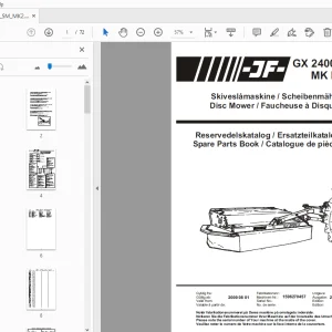 JF Stoll GX 2400 SM Disc Mower Parts Manual - PDF
