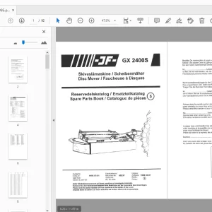 JF Stoll GX 2400S Disc Mover Parts Manual 1995 - PDF